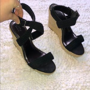 Black espadrille wedge